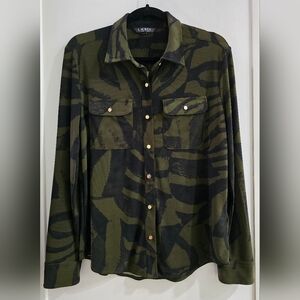 Women's Green and Black Camouflage Jacket